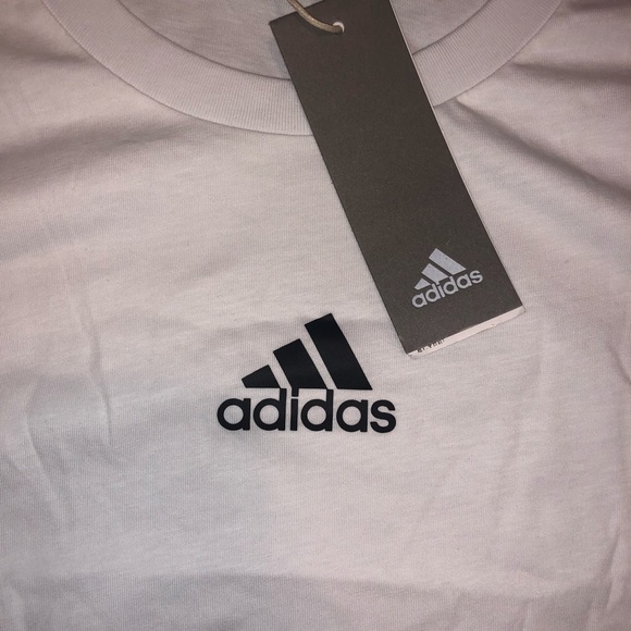 White Adidas Striped Tee - Picture 2 of 2